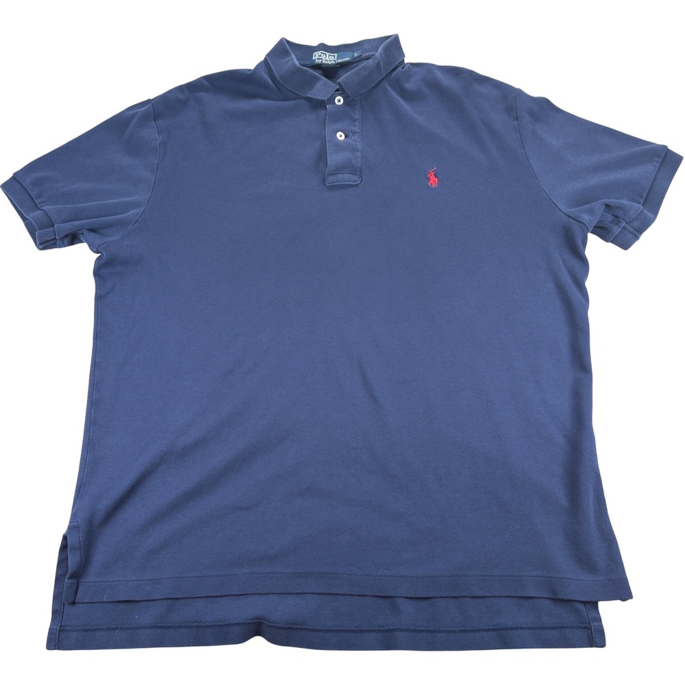 Polo Ralph Lauren Polo Shirt Mens L Navy Blue Short Sleeve Classic Preppy